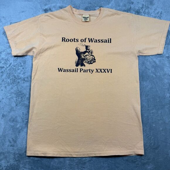 Comfort Colors Shirt Men’s Large Orange Cotton Short Sleeve Roots Of Wassail - Picture 1 of 6